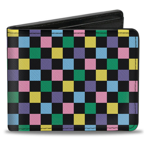 Bi-Fold Wallet - Checker Black Multi Pastel Bi-Fold Wallets Buckle-Down   