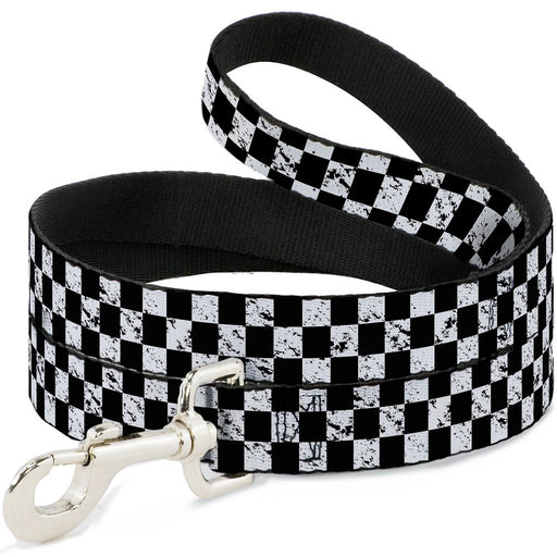 Dog Leash - Checker Weathered2 Black/White Dog Leashes Buckle-Down   