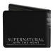 Bi-Fold Wallet - SUPERNATURAL Castiel Angel Wings Pose + Logo Black White Bi-Fold Wallets Supernatural   