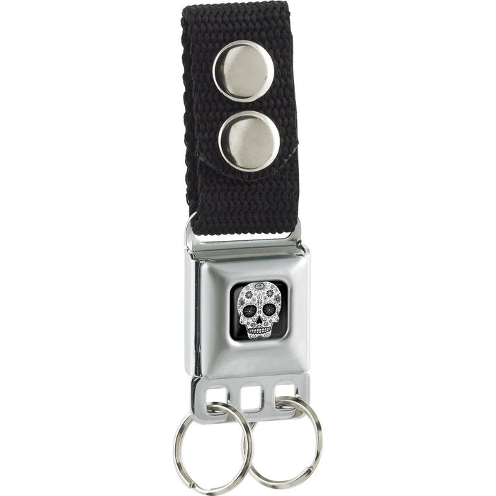 Keychain - Sugar Skull Full Color Black White Gray Keychains Thaneeya McArdle   