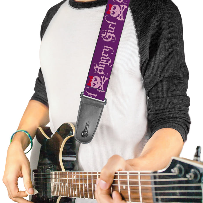 Guitar Strap - Angry Girl Purple Pink Guitar Straps Buckle-Down   