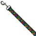 Dog Leash - Peace Hearts Stacked Black/Neon Dog Leashes Buckle-Down   