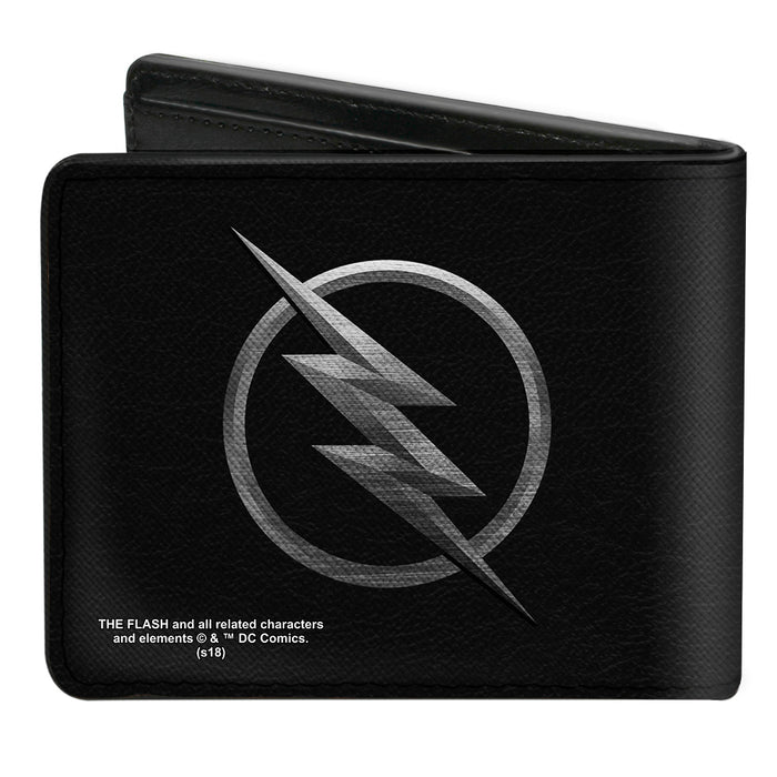 Bi-Fold Wallet - Reverse Flash Logo Black Silver Etching Bi-Fold Wallets DC Comics   