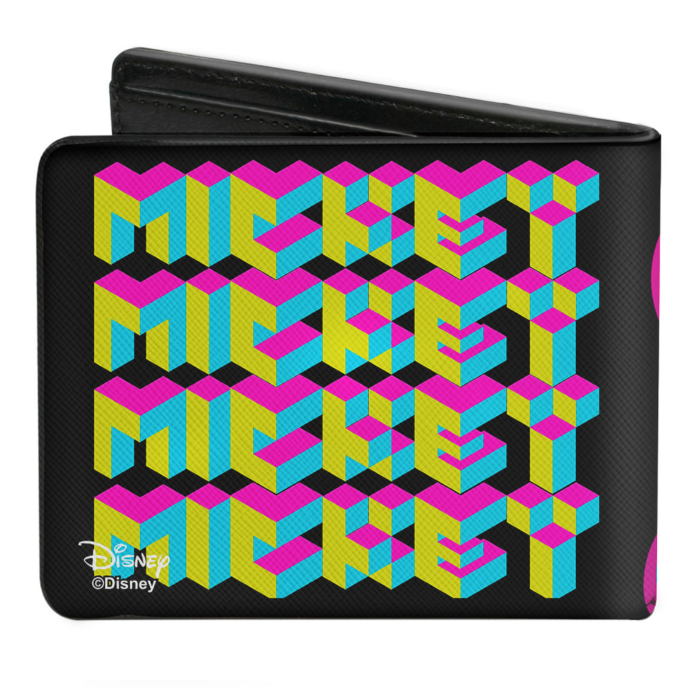 Bi-Fold Wallet - CMYK Mickey Mouse Walking Pose + MICKEY MOUSE Pixel T ...