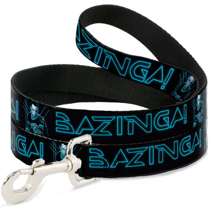 Dog Leash - Sheldon/BAZINGA! Black/Blue Glow Dog Leashes The Big Bang Theory   