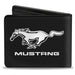 Bi-Fold Wallet - Mustang TEXT Black White Logo CENTERED Bi-Fold Wallets Ford   