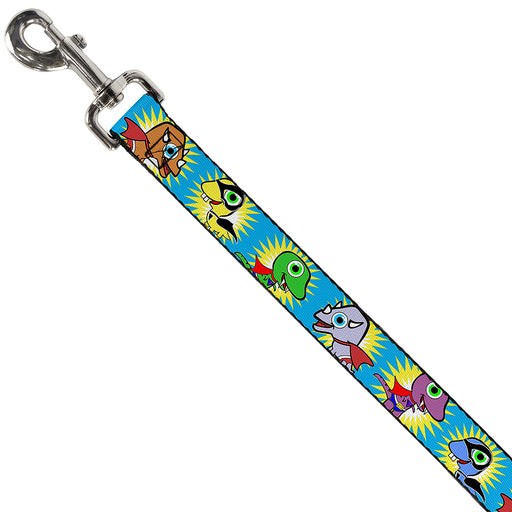 Dog Leash - Dinosaur Superhero Baby Blue Dog Leashes Buckle-Down   