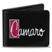 Bi-Fold Wallet - 1972 CAMARO Script Emblem Black Silver Reds Bi-Fold Wallets GM General Motors   