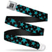 BD Wings Logo CLOSE-UP Full Color Black Silver Seatbelt Belt - Stars/Multi Stars Black/Turquoise Webbing Seatbelt Belts Buckle-Down   