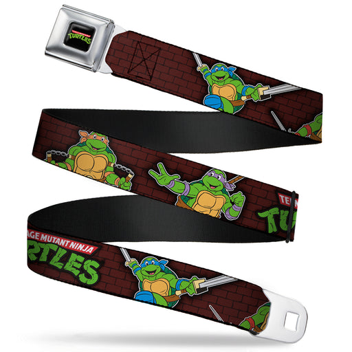 Classic TMNT Logo Full Color Seatbelt Belt - Classic TEENAGE MUTANT NINJA TURTLES Battle Poses/Group Pose7 Webbing Seatbelt Belts Nickelodeon   