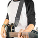 Guitar Strap - Herringbone Jagged Black White Guitar Straps Buckle-Down   
