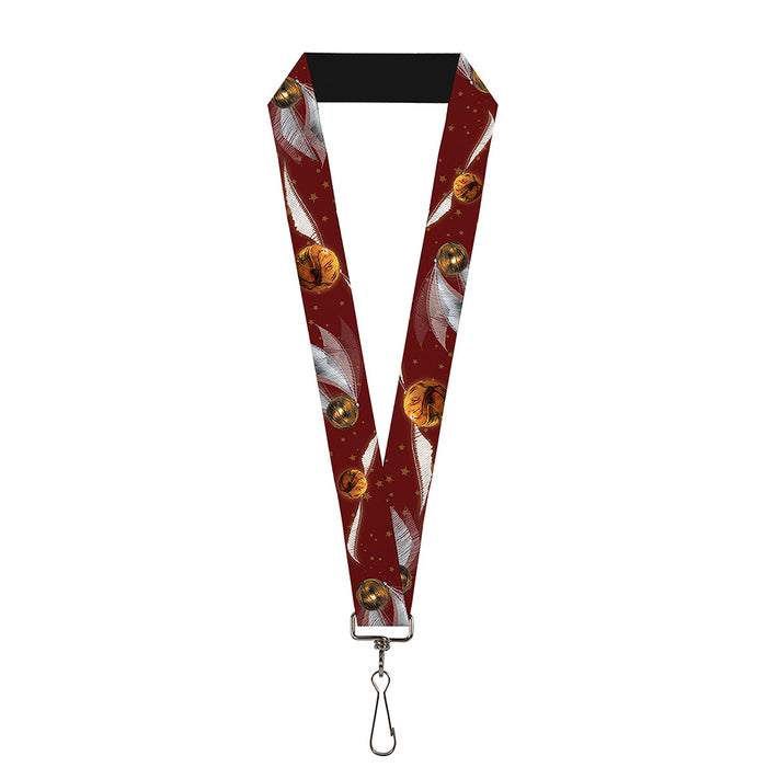 Lanyard - 1.0" - Flying Quidditch Ball Stars Burgundy Gold Lanyards The Wizarding World of Harry Potter Default Title  