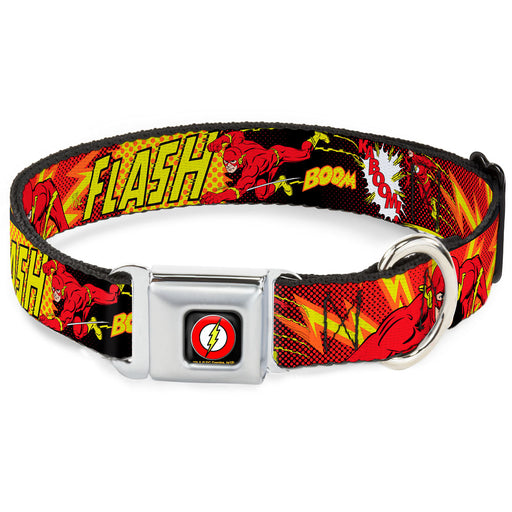 Flash Logo Black Seatbelt Buckle Collar - The Flash BOOM-KABOOM! Seatbelt Buckle Collars DC Comics   