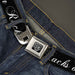 BD Wings Logo CLOSE-UP Full Color Black Silver Seatbelt Belt - RACKS ON RACKS Black/White Webbing Seatbelt Belts Buckle-Down   