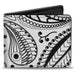 Bi-Fold Wallet - Floral Paisley3 White Black Bi-Fold Wallets Buckle-Down   