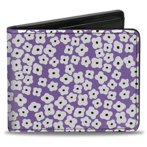 Bi-Fold Wallet - Ditsy Floral Lavender White Black Bi-Fold Wallets Buckle-Down   