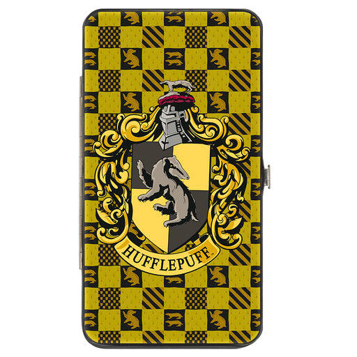Hinged Wallet - Harry Potter HUFFLEPUFF Crest Heraldry Checkers Golds Black Hinged Wallets The Wizarding World of Harry Potter Default Title  