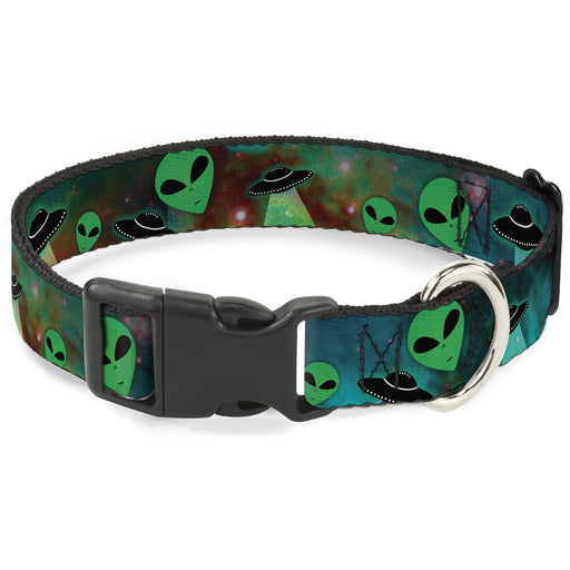 Plastic Clip Collar - Aliens & UFO's Galaxy/Green/Black/White Plastic Clip Collars Buckle-Down   