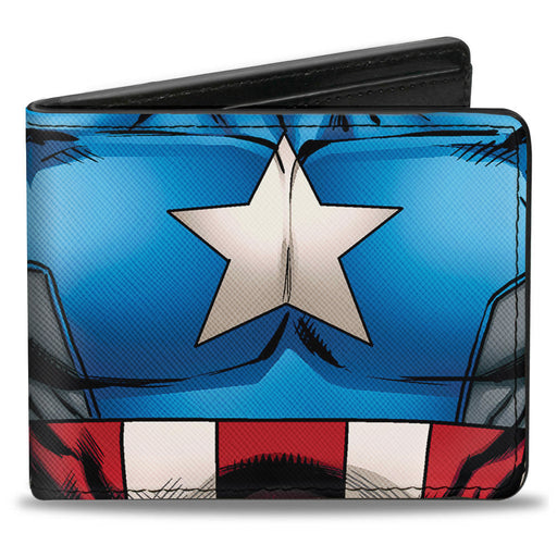 MARVEL AVENGERS Bi-Fold Wallet - Captain America Chest Star & Stripes Bi-Fold Wallets Marvel Comics   