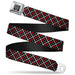 BD Wings Logo CLOSE-UP Full Color Black Silver Seatbelt Belt - Criss Cross Plaid Black/Gray/Red Webbing Seatbelt Belts Buckle-Down   