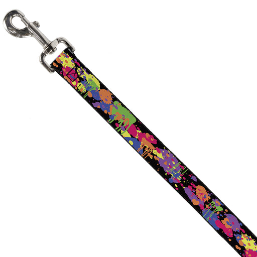 Dog Leash - BD Paint Splatter Black/Neon Dog Leashes Buckle-Down   