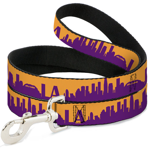 Dog Leash - Los Angeles Solid Skyline/LA Gold/Purple Dog Leashes Buckle-Down   