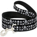 Dog Leash - Skulls & Stars Black/White Dog Leashes Buckle-Down   