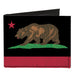 Canvas Bi-Fold Wallet - California Flag Bear Weathered Black Canvas Bi-Fold Wallets Buckle-Down   