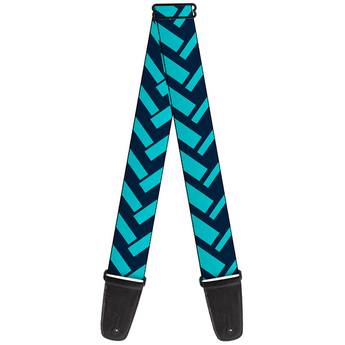 Guitar Strap - Jagged Chevron Navy Turquoise Guitar Straps Buckle-Down   