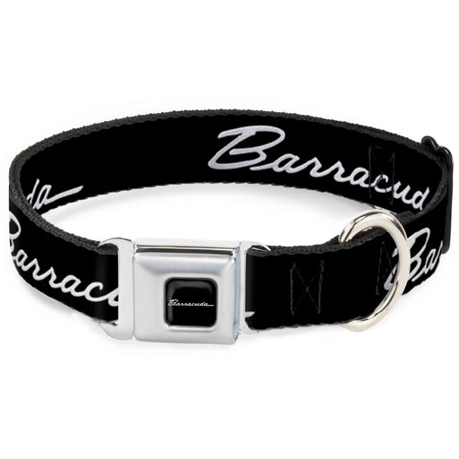 BARRACUDA Script Logo Full Color Black/White Seatbelt Buckle Collar - BARRACUDA Script Logo Black/Silver Seatbelt Buckle Collars Dodge   