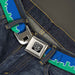 BD Wings Logo CLOSE-UP Full Color Black Silver Seatbelt Belt - Seattle Skyline Blue/Green Webbing Seatbelt Belts Buckle-Down   