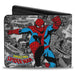 MARVEL COMICS Bi-Fold Wallet - THE AMAZING SPIDER-MAN Stacked Comic Books Action Poses Grays Bi-Fold Wallets Marvel Comics   