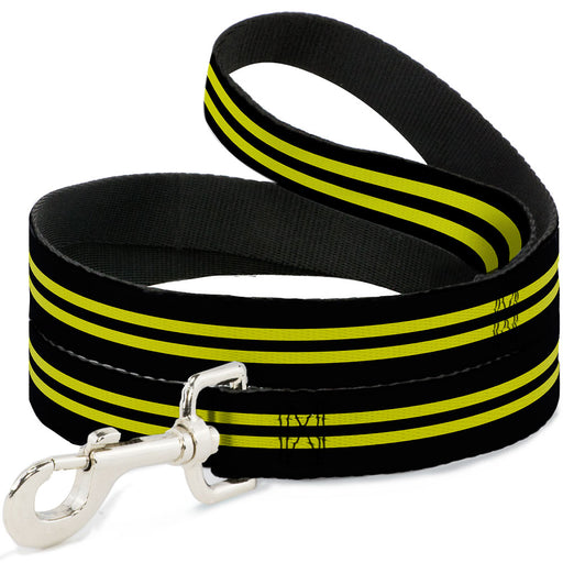 Dog Leash - Stripe Black/Yellow Dog Leashes Buckle-Down   