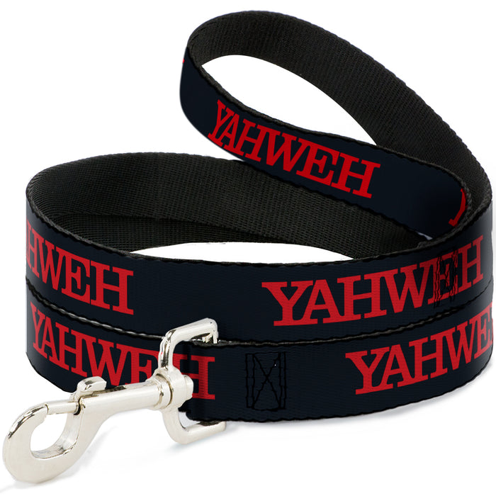 Dog Leash - YAHWEH Text Navy Blue/Red Dog Leashes Buckle-Down   