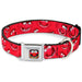 Animal Face CLOSE-UP Full Color Black Seatbelt Buckle Collar - Animal Expressions Scattered Reds Seatbelt Buckle Collars Disney   