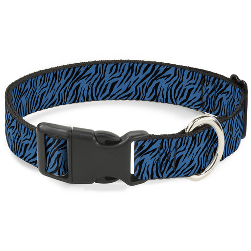 Plastic Clip Collar - Zebra 2 Turquoise Plastic Clip Collars Buckle-Down   