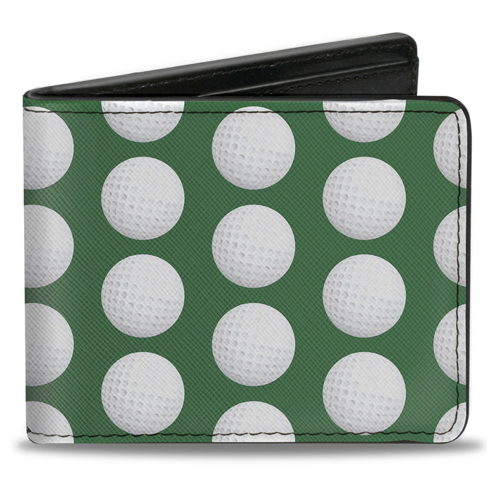 Bi-Fold Wallet - Golf Balls Green White Bi-Fold Wallets Buckle-Down   