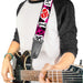 Guitar Strap - I Heart Punk Rock w Safety Pins Black Fuchsia White Guitar Straps Buckle-Down   