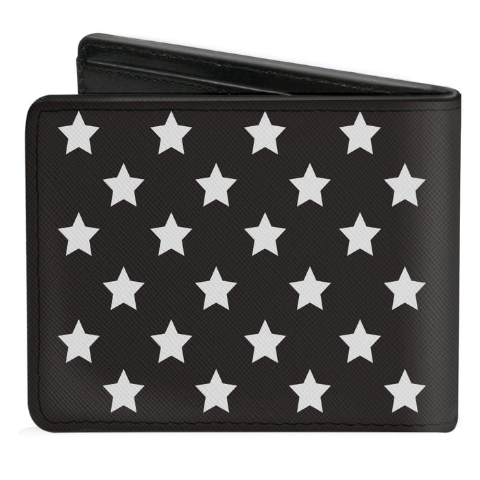 Bi-Fold Wallet - American Flag CLOSE-UP Black White Bi-Fold Wallets Buckle-Down   