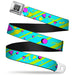 BD Wings Logo CLOSE-UP Full Color Black Silver Seatbelt Belt - Eighties Party Blue/Yellow/Pink Webbing Seatbelt Belts Buckle-Down   