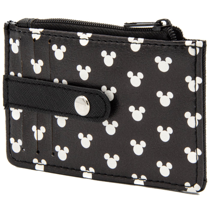 Wallet ID Card Holder - Mickey Mouse Head Monogram Black White Mini ID Wallets Disney   