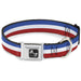 Dog Bone Seatbelt Buckle Collar - Stripes Blue/White/Red Seatbelt Buckle Collars Buckle-Down   