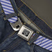 BD Wings Logo CLOSE-UP Full Color Black Silver Seatbelt Belt - Diagonal Stripes Pastel Blues Webbing Seatbelt Belts Buckle-Down   