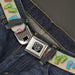 BD Wings Logo CLOSE-UP Full Color Black Silver Seatbelt Belt - Flip Flops2 Aqua/Multi Color Webbing Seatbelt Belts Buckle-Down   