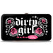 Hinged Wallet - Floral DIRTY GIRL 4x4xFORD Black White Pink Hinged Wallets Ford   
