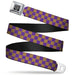 BD Wings Logo CLOSE-UP Full Color Black Silver Seatbelt Belt - Checker Purple/Gold Webbing Seatbelt Belts Buckle-Down   