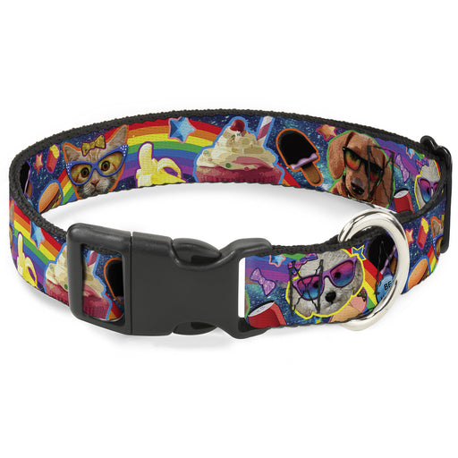 Plastic Clip Collar - Pets & Snacks Rainbow Collage Plastic Clip Collars Buckle-Down   