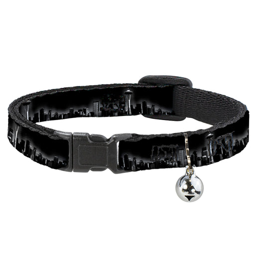 Cat Collar Breakaway - Seattle Vivid Skyline Black White Breakaway Cat Collars Buckle-Down   