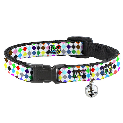 Cat Collar Breakaway - Diamonds White Multi Color Breakaway Cat Collars Buckle-Down   