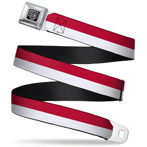 BD Wings Logo CLOSE-UP Full Color Black Silver Seatbelt Belt - North Carolina Flag Stripe Red/White Webbing Seatbelt Belts Buckle-Down   